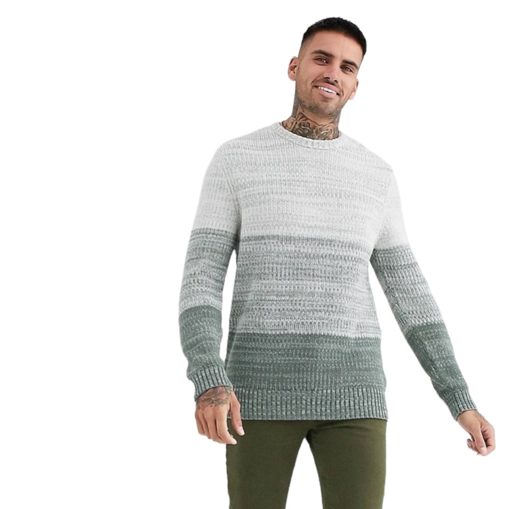 NWT ASOS Design Oversized Green Striped Chunky Sweater